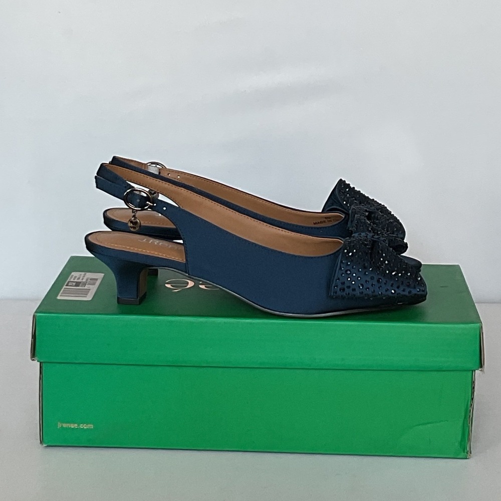 J. Renee Lirain Peep Toe Slingback Kitten Heels Women's 8 NIB